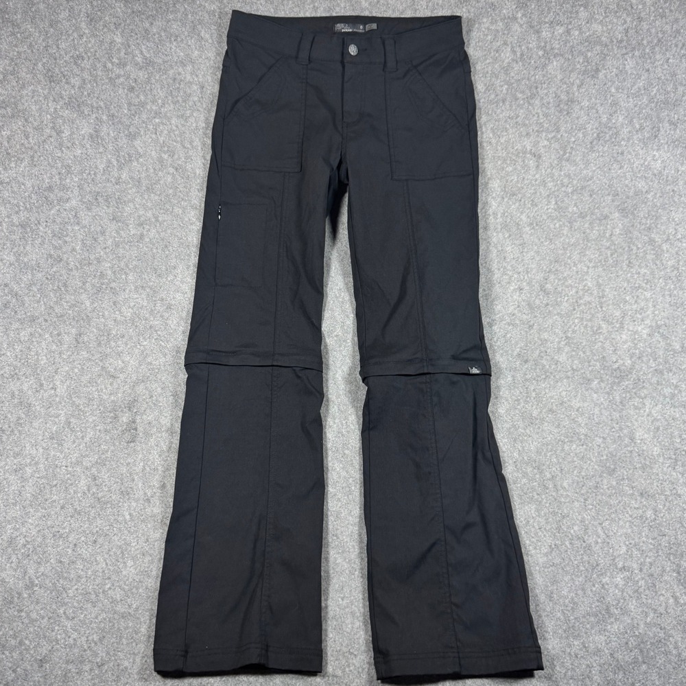 Prana Halle Convertible Hiking Pants Womens 6 Black Zip Off Stretch Zion Pant